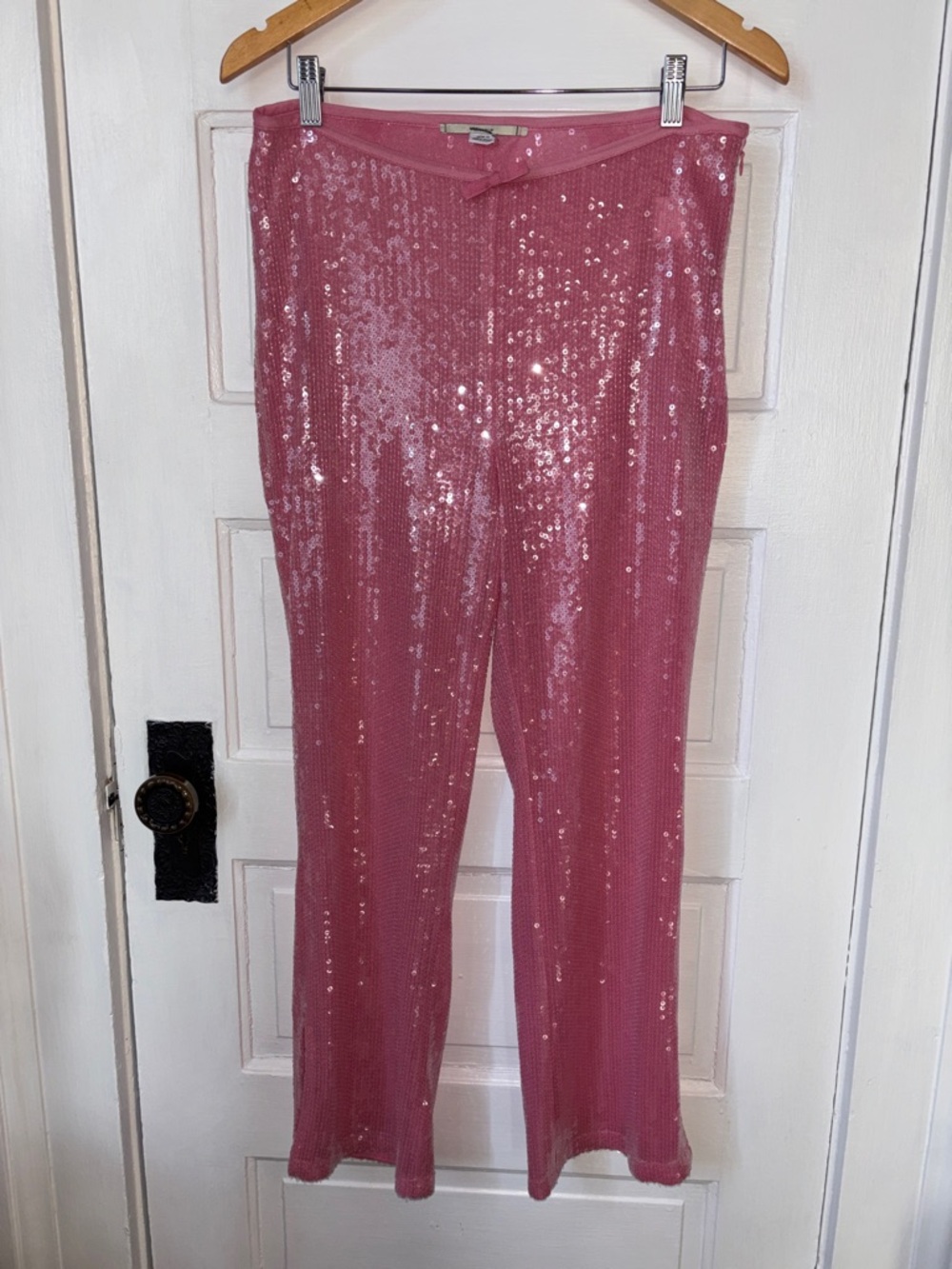 KIMCHI BLUE LILY CROPPED FLARE SEQUIN PANTS - Picture 3 of 12
